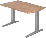 XTRA XB 12 SS | Schreibtisch - 120 x 80 Nussbaum h&ouml;henverstellbar