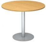 BISTRO F100R S - System Konferenztisch Buche Silber &Oslash; 100