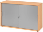 BETA 1752S | Schiebet&uuml;renschrank | 2 OH - Buche/Silber Metallgriff