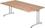 BELA 2E S | Schreibtisch - 200 x 100 Nussbaum