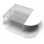 RA160 - Ansatztisch 160x80 Wei&szlig;