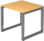 REGO 8 G | Schreibtisch - 80 x 80 h&ouml;henverstellbar Buche/Graphit