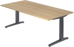 XTRA XB 2E GG | Schreibtisch - 200 x 100 Eiche h&ouml;henverstellbar