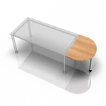 XBA60 S - Ansatztisch 60x80 Nussbaum