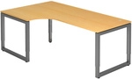 REGO 82 G | Schreibtisch - 200 x 120 h&ouml;henverstellbar Buche/Graphit
