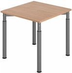YAMA 8 G | Schreibtisch - 80 x 80 h&ouml;henverstellbar Nussbaum/Graphit
