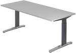 XTRA XB 19 GC | Schreibtisch - Grau 180 x 80 h&ouml;henverstellbar
