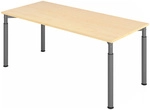 YAMA 19 G | Schreibtisch - 180 x 80 h&ouml;henverstellbar Ahorn/Graphit