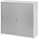BETA 1753S | Schiebet&uuml;renschrank | 3 OH - Relinggriff Kunststoff Wei&szlig;/Silber
