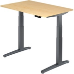 XBHM 12 GG | Schreibtisch 120 x 80 elektrisch h&ouml;henverstellbar Ahorn