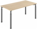 YAMA 16 G | Schreibtisch - 160 x 80 h&ouml;henverstellbar Eiche/Graphit