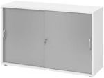BETA 1752S | Schiebet&uuml;renschrank | 2 OH - Bogengriff Metall Wei&szlig;/Silber
