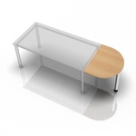 LA60 W - Ansatztisch 60x80 Eiche