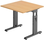 MEGA 8 G | Schreibtisch - 80 x 80 h&ouml;henverstellbar Buche/Graphit