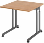 ZENO 8 G | Schreibtisch - 80 x 80 h&ouml;henverstellbar Nussbaum/Graphit