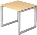 REGO 8 S | Schreibtisch - 80 x 80 Ahorn/Silber h&ouml;henverstellbar
