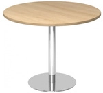BISTRO F100R C - System Konferenztisch Chrom Eiche &Oslash; 100