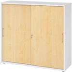 BETA 1753S | Schiebet&uuml;renschrank | 3 OH - Wei&szlig;/Ahorn Metallgriff