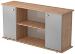KAPA SB | Sideboard | mit T&uuml;ren - Nussbaum/Silber mit Knauf