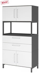 FlexWall | 4 OH | 2 x T&uuml;ren + Sch&uuml;be + Rahmen | mit Sockelgestell - Graphit/Wei&szlig;