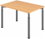 YAMA 12 G | Schreibtisch - 120 x 80 h&ouml;henverstellbar Buche/Graphit