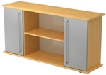 KAPA SB | Sideboard | mit T&uuml;ren - Buche/Silber Relinggriff Kunststoff