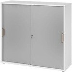 BETA 1753S | Schiebet&uuml;renschrank | 3 OH - Streifengriff Kunststoff Wei&szlig;/Silber