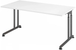 ZENO 16 G | Schreibtisch - 160 x 80 h&ouml;henverstellbar Wei&szlig;/Graphit