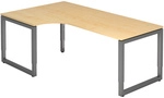 REGO 82 G | Schreibtisch - 200 x 120 h&ouml;henverstellbar Ahorn/Graphit