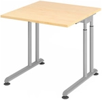 ZENO 8 S | Schreibtisch - 80 x 80 Ahorn/Silber h&ouml;henverstellbar