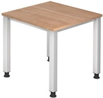 QUEO 8 S | Schreibtisch - Nussbaum 80 x 80 h&ouml;henverstellbar