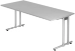 NANO 19 S | Schreibtisch 180 x 80 Grau/Silber