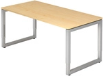 REGO 16 S | Schreibtisch - 160 x 80 Ahorn/Silber h&ouml;henverstellbar