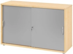 BETA S 1752S | Schiebet&uuml;renschrank | 2 OH Bogengriff Metall Ahorn/Silber