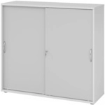 BETA 1753S | Schiebet&uuml;renschrank | 3 OH - Grau Bogengriff Metall