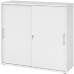 BETA 1753S | Schiebet&uuml;renschrank | 3 OH - Wei&szlig; Relinggriff Kunststoff