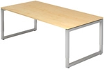 REGO 2E S | Schreibtisch - 200 x 100 Ahorn/Silber h&ouml;henverstellbar