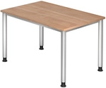 HILO 12 S | Schreibtisch - 120 x 80 Nussbaum h&ouml;henverstellbar