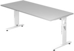 MEGA 19 W - 180 x 80 h&ouml;henverstellbar Grau/Wei&szlig;