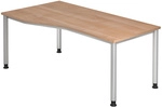 HILO 18 S | Schreibtisch - 180 x 100 Nussbaum h&ouml;henverstellbar