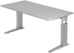UNDA 16 S | Schreibtisch - 160 x 80 Grau/Silber h&ouml;henverstellbar