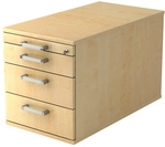 SIGNA TC30 - Rollcontainer Chromgriff Metall Ahorn