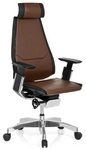 GENIDIA PRO | Leder - High End B&uuml;rostuhl Braun / Schwarz