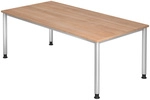 HILO 2E S | Schreibtisch - 200 x 100 Nussbaum h&ouml;henverstellbar