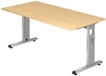 MEGA 16 S | Schreibtisch 160 x 80 h&ouml;henverstellbar Ahorn/Silber