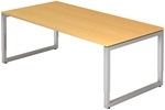 REGO 2E S | Schreibtisch - 200 x 100 Buche/Silber h&ouml;henverstellbar