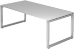 REGO 2E S | Schreibtisch 200 x 100 h&ouml;henverstellbar Grau/Silber
