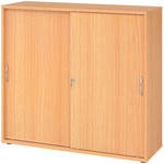 BETA 1753S | Schiebet&uuml;renschrank | 3 OH - Buche Bogengriff Metall