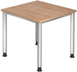 HILO 8 S | Schreibtisch - Nussbaum 80 x 80 h&ouml;henverstellbar