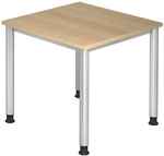 HILO 8 S | Schreibtisch 80 x 80 h&ouml;henverstellbar Eiche